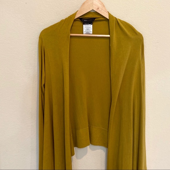 BCBGMaxAzria Mustard Yellow Asymmetrical Cardigan - Picture 2 of 9